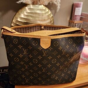Louis Vuitton Delightful PM Monogram Hobo Leather Canvas Handbag